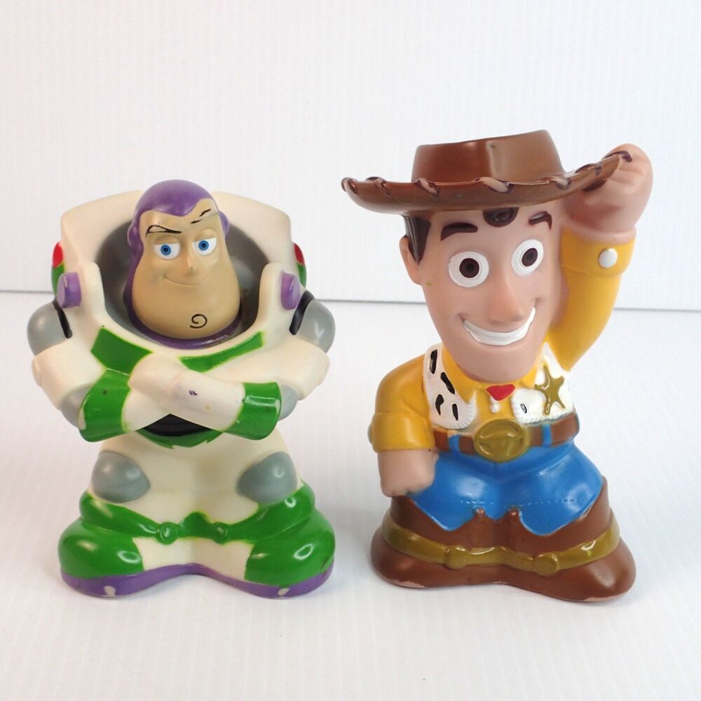 Disney Parks Pixar Bath Pool Toys Lot of 2 Buzz Lightyear Woody